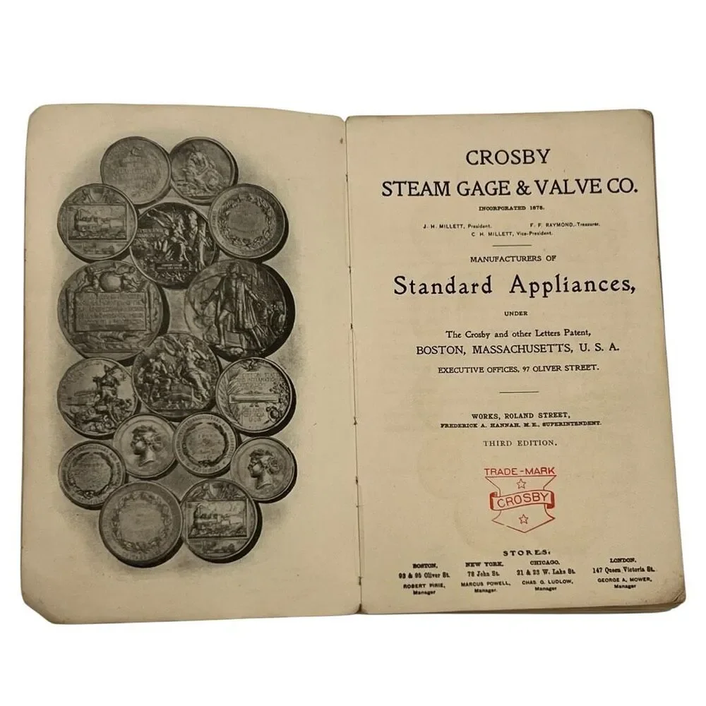 Crosby Steam Gage & Valve Co. 1904 Reference Book Green Antique
